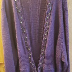 Denim 24/7 Purple Cardigan Sweater